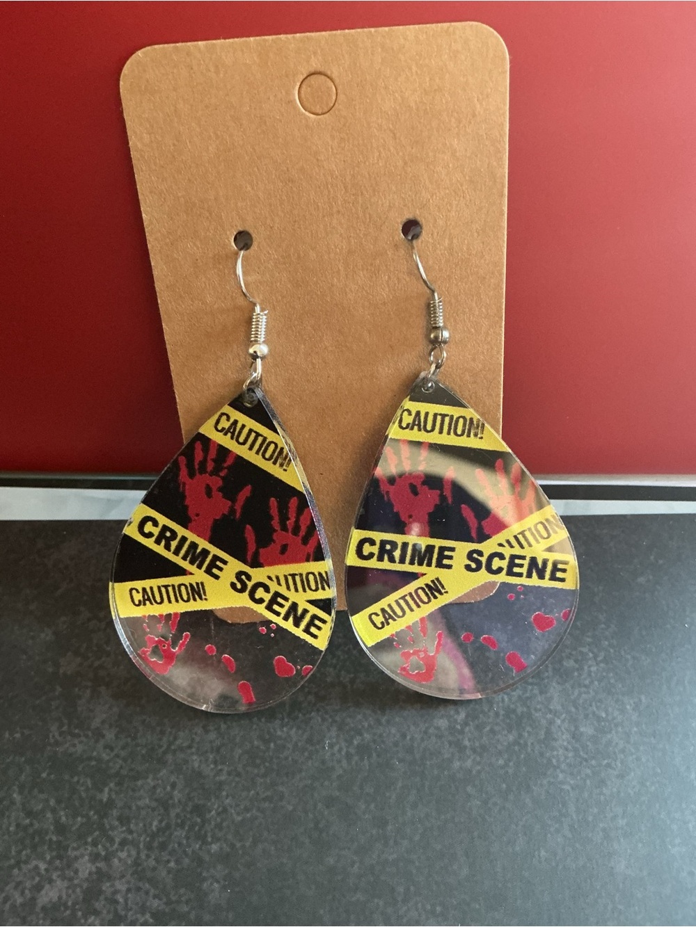 Crime Scent Tape Earrings